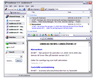 Lindl�vens RSS-kanaler i FeedDeamon